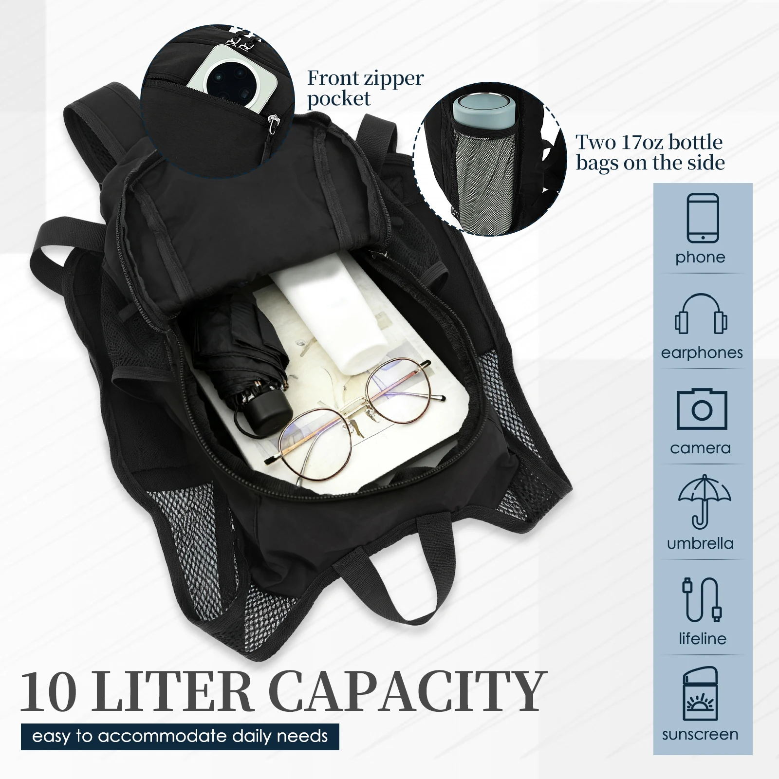 10L Small Hiking Backpack Trav - Foldable Backpack Small recension och pris