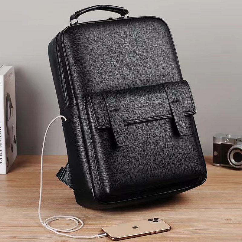 Men's luxury leather backpack  - Laptop Backpack 15.6 recension och pris